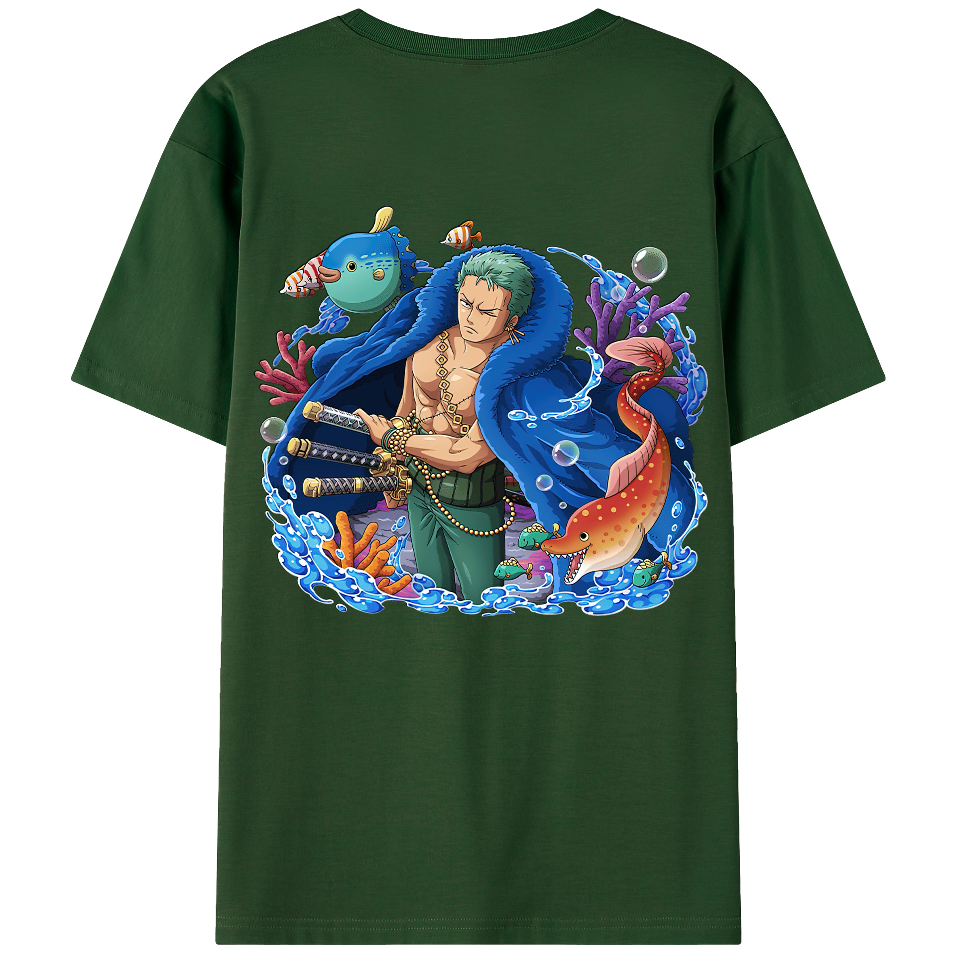 （画像用） ワンピース ロロノア・ゾロ ONE PIECE Roronoa Zoro 綿100％半袖Tシャツ（背面プリント）